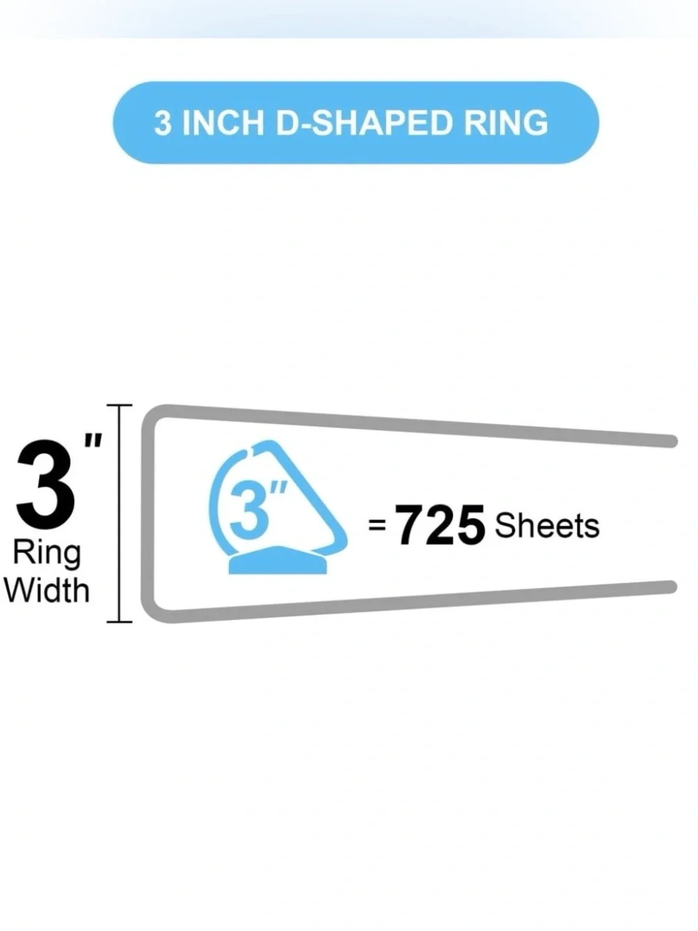 Two Comix 3-inch 3-Ring Binder, Clear View Cover, Heavy Duty D-Ring, Fits Letter